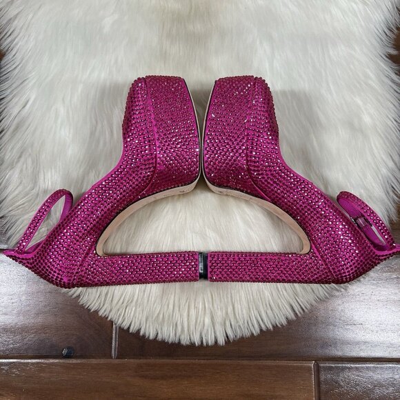 NEW Antonio Melani Capsule Dr. Bridget Hotfix Size 8M Rhinestone Platform Heels - Picture 3 of 14